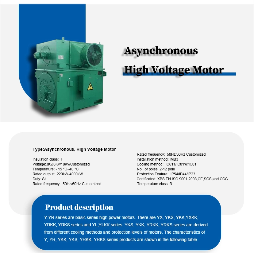 Ykk Series High-Voltage Three-Phase Asynchronous Motor AC Electric Motor